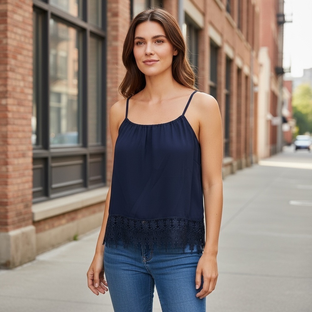 Staring At Star Blue Halter Sleeveless Top